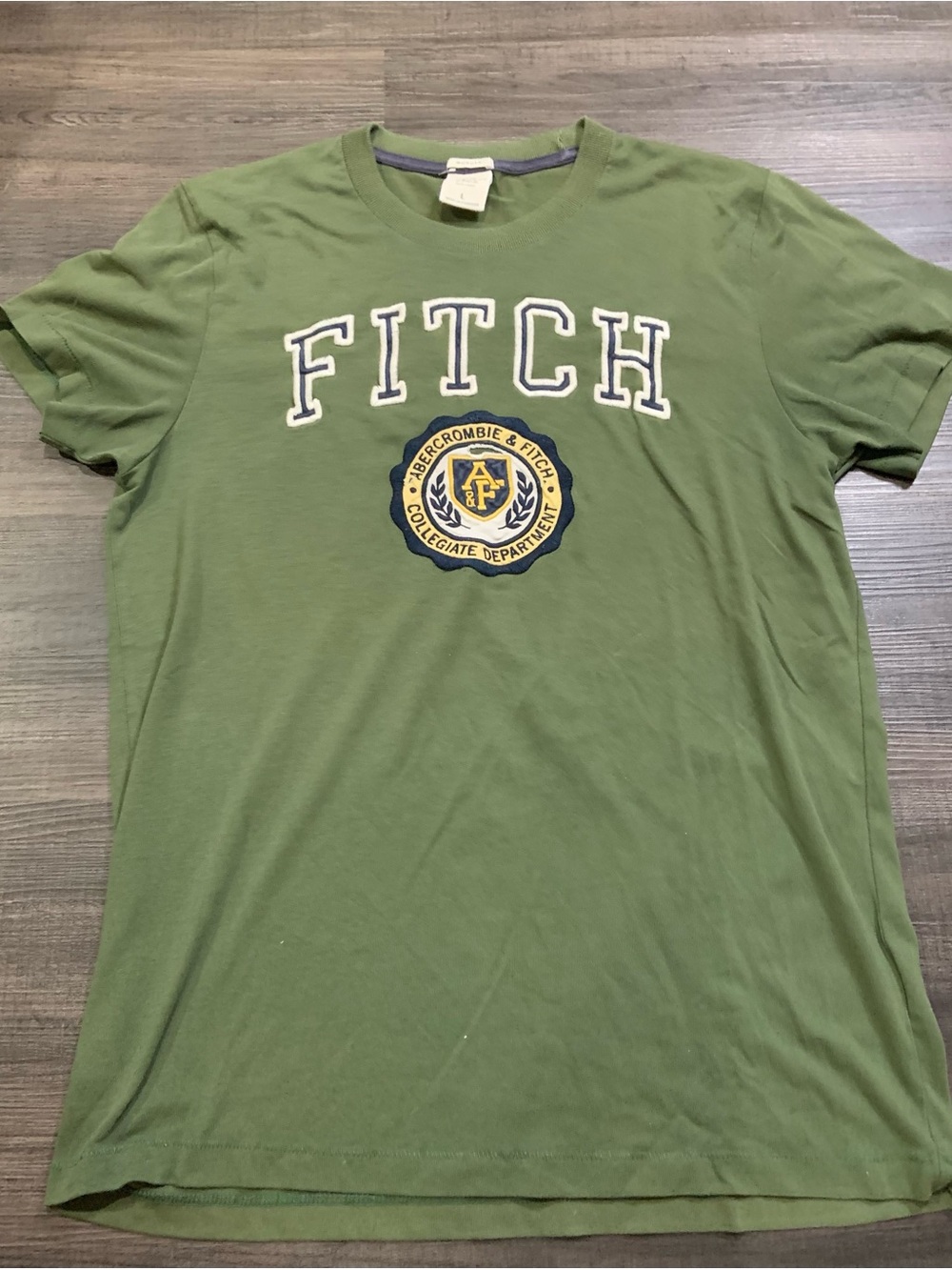 Abercrombie & Fitch Olive Green 'FITCH' Logo Short Sleeve Tee